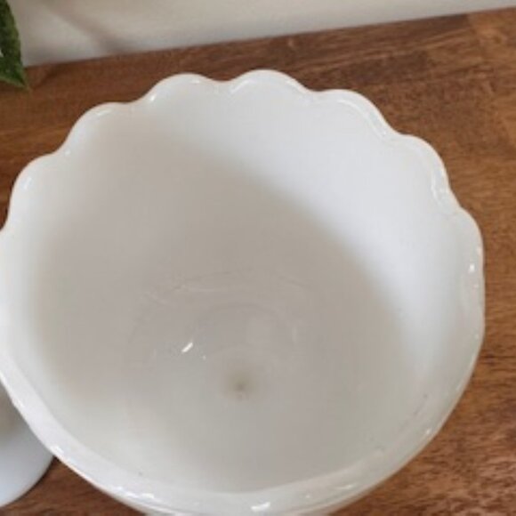 EO Brody Milk Glass Goblets Vintage White Pedestal Cups Retro Barware Decor‎ - Picture 6 of 6